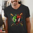Baseball Six Seven 67 Meme Ice Cream Drip Xmas Women Men Men's V-Neck T-Shirt Baseball Six Seven 67 Meme Ice Cream Drip Xmas Women Men Men's V-Neck T-Shirt