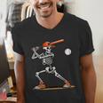 Baseball Skeleton Spooky Boys Halloween Baseball Player Men's V-Neck T-Shirt Baseball Skeleton Spooky Boys Halloween Baseball Player Men's V-Neck T-Shirt