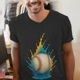 Baseball Splash Team Player For Kids Men Women Men's V-Neck T-Shirt Baseball Splash Team Player For Kids Men Women Men's V-Neck T-Shirt