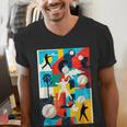 Baseball Strikeout Fastball Strikes Hitter Inning Curveball Men's V-Neck T-Shirt