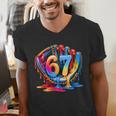 Baseball Stuff Six Seven 67 Ice Cream Drip 6 7 Baseball Kids Men's V-Neck T-Shirt Baseball Stuff Six Seven 67 Ice Cream Drip 6 7 Baseball Kids Men's V-Neck T-Shirt