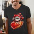 Baseball Valentine's Day Drip Ice Cream Team Men's V-Neck T-Shirt