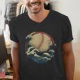 Baseball Waves Ocean Sports Baseball Fans Men's V-Neck T-Shirt