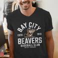 Bay City Beavers Baseball Club Estd 1913 Men's V-Neck T-Shirt Bay City Beavers Baseball Club Estd 1913 Men's V-Neck T-Shirt