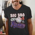 Big Bro Rookie Of Year 1st Birthday Baseball Theme Matching Men's V-Neck T-Shirt Big Bro Rookie Of Year 1st Birthday Baseball Theme Matching Men's V-Neck T-Shirt
