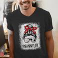 Bleached Nanny Life Soccer Messy Bun Baseball Game Day Men's V-Neck T-Shirt Bleached Nanny Life Soccer Messy Bun Baseball Game Day Men's V-Neck T-Shirt