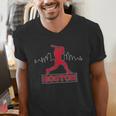 Boston Lovers Skyline Retro Baseball Heartbeat Men Women Men's V-Neck T-Shirt