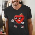 Boy Valentines Day Heart Love Baseball Boys Men Kids Men's V-Neck T-Shirt Boy Valentines Day Heart Love Baseball Boys Men Kids Men's V-Neck T-Shirt