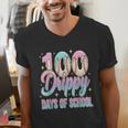 Boys Kids 100 Drippy Days Of School Baseball Drip Ice Cream Men's V-Neck T-Shirt Boys Kids 100 Drippy Days Of School Baseball Drip Ice Cream Men's V-Neck T-Shirt