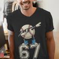 Boys Kids 67 Six Seven Sunglasses Dabbing Baseball Lover Men's V-Neck T-Shirt
