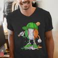 Boys St Patricks Day Irish Flag Kids Baseball Ice Cream Drip Men's V-Neck T-Shirt