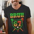 Bruh 67 Baseball Christmas Gingerbread Drip Number 67 Player Men's V-Neck T-Shirt Bruh 67 Baseball Christmas Gingerbread Drip Number 67 Player Men's V-Neck T-Shirt