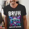 Bruh It's My 67 33 Days Of School Baseball 100 Days Smarter Men's V-Neck T-Shirt Bruh It's My 67 33 Days Of School Baseball 100 Days Smarter Men's V-Neck T-Shirt