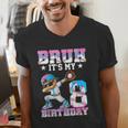 Bruh It's My 8th Birthday Baseball Ice Cream Drip 8 Year Old Men's V-Neck T-Shirt Bruh It's My 8th Birthday Baseball Ice Cream Drip 8 Year Old Men's V-Neck T-Shirt