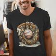 Camo Baseball Gloves Lifestyle 101 Apparel Drip Ice Cream Men's V-Neck T-Shirt Camo Baseball Gloves Lifestyle 101 Apparel Drip Ice Cream Men's V-Neck T-Shirt