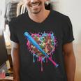 Camo Baseball Heart Drip Valentine Baseball Icecream Boys Men's V-Neck T-Shirt Camo Baseball Heart Drip Valentine Baseball Icecream Boys Men's V-Neck T-Shirt