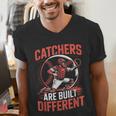 Catchers Are Built Different Baseball Catcher Men's V-Neck T-Shirt Catchers Are Built Different Baseball Catcher Men's V-Neck T-Shirt
