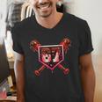 Chocolate 67 Drip Baseball Valentine Love Sports Men's V-Neck T-Shirt Chocolate 67 Drip Baseball Valentine Love Sports Men's V-Neck T-Shirt