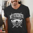 Christian Baseball My Strength Comes From The Lord Baseball Men's V-Neck T-Shirt Christian Baseball My Strength Comes From The Lord Baseball Men's V-Neck T-Shirt