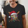 Christmas Baseball Pajama Santa For Men Boys Girls Kids Xmas Men's V-Neck T-Shirt Christmas Baseball Pajama Santa For Men Boys Girls Kids Xmas Men's V-Neck T-Shirt