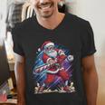 Christmas Baseball Santa Game Day Xmas Boys Kids Men Men's V-Neck T-Shirt Christmas Baseball Santa Game Day Xmas Boys Kids Men Men's V-Neck T-Shirt