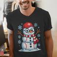Christmas Baseball Snowman Xmas Pajamas Women Men Boys Men's V-Neck T-Shirt Christmas Baseball Snowman Xmas Pajamas Women Men Boys Men's V-Neck T-Shirt