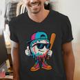 Cool Baseball Drip For Boys Ice Cream Drip Baseball Kids Men's V-Neck T-Shirt Cool Baseball Drip For Boys Ice Cream Drip Baseball Kids Men's V-Neck T-Shirt