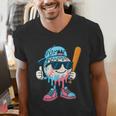 Cool Ice Cream Drip Baseball Drip For Boys Sports Kids Men's V-Neck T-Shirt Cool Ice Cream Drip Baseball Drip For Boys Sports Kids Men's V-Neck T-Shirt
