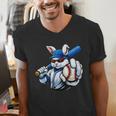 Cool Rabbit Baseball Easter Men Boy Toddler Kid Men's V-Neck T-Shirt Cool Rabbit Baseball Easter Men Boy Toddler Kid Men's V-Neck T-Shirt