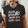 Crazy Proud Soccer Baseball Player Mom Ball Mother Men's V-Neck T-Shirt