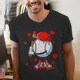Cute Dripping Baseball Lover Valentines Day Boys Kids Men's V-Neck T-Shirt Cute Dripping Baseball Lover Valentines Day Boys Kids Men's V-Neck T-Shirt