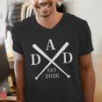 Dad Est 2026 Father Loading New Dad Baseball Pocket Men's V-Neck T-Shirt Dad Est 2026 Father Loading New Dad Baseball Pocket Men's V-Neck T-Shirt