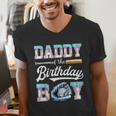 Daddy Of The Birthday Boy Baseball Ice Cream Drip Matching Men's V-Neck T-Shirt Daddy Of The Birthday Boy Baseball Ice Cream Drip Matching Men's V-Neck T-Shirt
