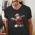 Dominican Santa Christmas Beisbol Baseball Dominicano Men's V-Neck T-Shirt Dominican Santa Christmas Beisbol Baseball Dominicano Men's V-Neck T-Shirt