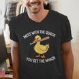 Duck And Baseball Bat Mess With The Quack You Get Whack Men's V-Neck T-Shirt Duck And Baseball Bat Mess With The Quack You Get Whack Men's V-Neck T-Shirt