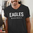 Eagles Baseball Inspired Men's V-Neck T-Shirt Eagles Baseball Inspired Men's V-Neck T-Shirt