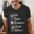 Eat Sleep Baseball Anime Repeat Japanese Otaku Men's V-Neck T-Shirt Eat Sleep Baseball Anime Repeat Japanese Otaku Men's V-Neck T-Shirt