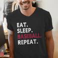 Eat Sleep Baseball Repeat Baseball Player Men's V-Neck T-Shirt