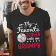 My Favorite Player Calls Me Grampy Baseball Grampy Men's V-Neck T-Shirt My Favorite Player Calls Me Grampy Baseball Grampy Men's V-Neck T-Shirt