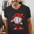 Game Day Baseball Drip Valentine Hearts Sport Lover Men's V-Neck T-Shirt Game Day Baseball Drip Valentine Hearts Sport Lover Men's V-Neck T-Shirt