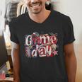 Game Day Baseball Leopard Coquette Bow Mama Mom Sister Men's V-Neck T-Shirt Game Day Baseball Leopard Coquette Bow Mama Mom Sister Men's V-Neck T-Shirt