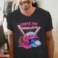 Game Kindergarten Baseball Ice Cream Drip On Back To School Men's V-Neck T-Shirt