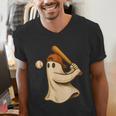 Ghost Baseball Halloween Costume Men Boys Kids Men's V-Neck T-Shirt Ghost Baseball Halloween Costume Men Boys Kids Men's V-Neck T-Shirt