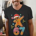 Gingerbread Six Seven 67 Ice Cream Drip Baseball Men's V-Neck T-Shirt Gingerbread Six Seven 67 Ice Cream Drip Baseball Men's V-Neck T-Shirt
