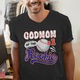 GodMom Rookie Of Year 1st Birthday Baseball Theme Matching Men's V-Neck T-Shirt GodMom Rookie Of Year 1st Birthday Baseball Theme Matching Men's V-Neck T-Shirt