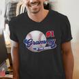 Grammy Rookie Of Year 1st Birthday Baseball Theme Matching Men's V-Neck T-Shirt