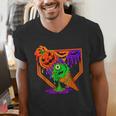 Halloween Baseball Ice Cream Drip Boys Girls Youth Men's V-Neck T-Shirt Halloween Baseball Ice Cream Drip Boys Girls Youth Men's V-Neck T-Shirt