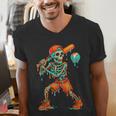 Halloween Baseball Skeleton Ice Cream Drip Baseball Boys Kid Men's V-Neck T-Shirt Halloween Baseball Skeleton Ice Cream Drip Baseball Boys Kid Men's V-Neck T-Shirt