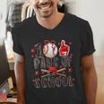 Happy 101 Days Of School Baseball Sports 100th Day Men's V-Neck T-Shirt Happy 101 Days Of School Baseball Sports 100th Day Men's V-Neck T-Shirt