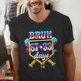 Happy 6733 Days Of School Baseball Drip 100th Day Of School Men's V-Neck T-Shirt